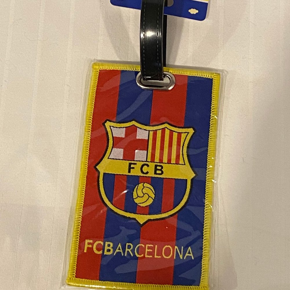 Barcelona FCB Barca National Soccer Team Luggage Bag Tag-Embroidered logo-NWT